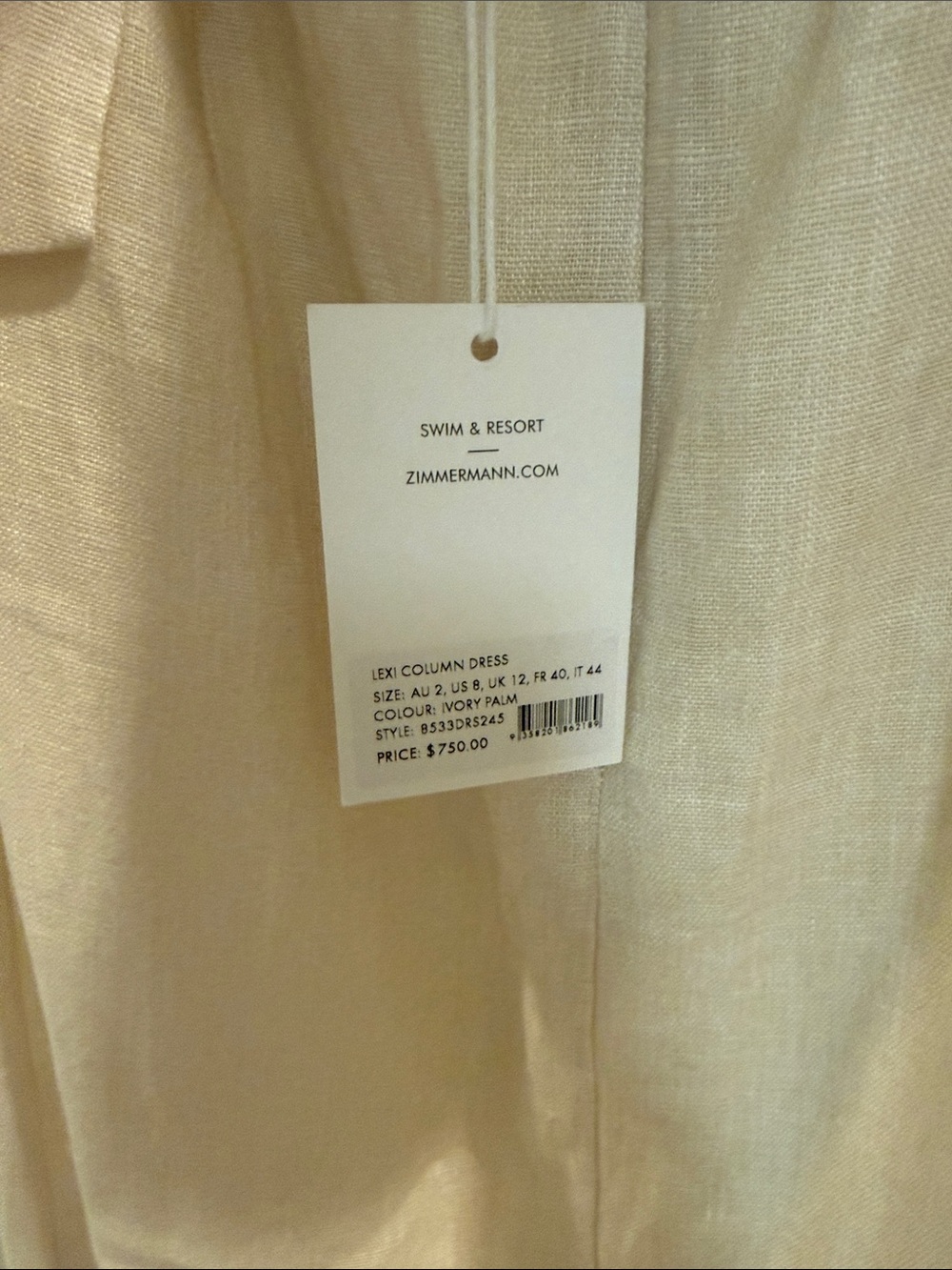 Zimmermann Floral Linen-Blend Maxi Dress - Cream with Tropical Print - Picture 4 of 4